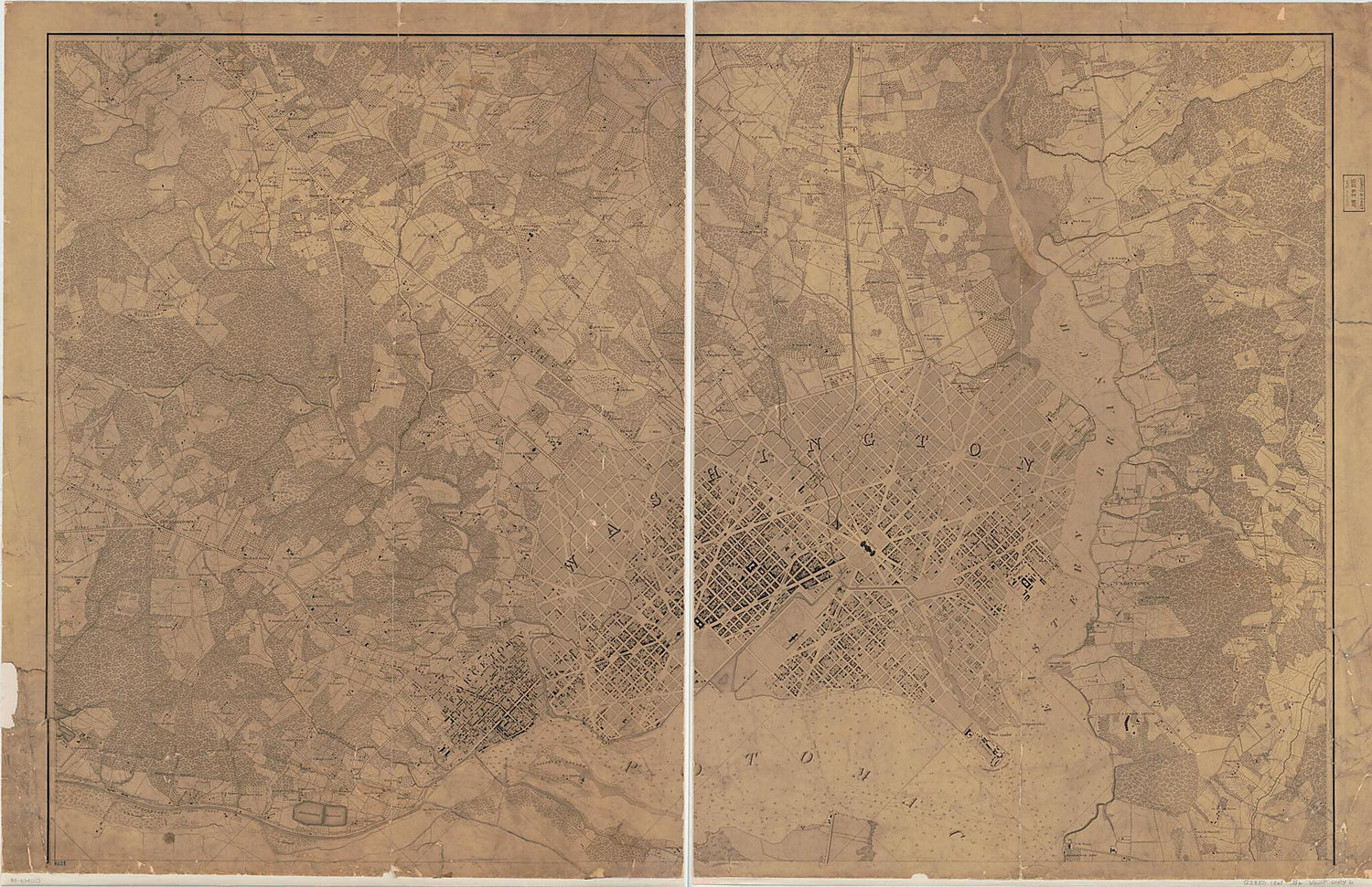 This old map of Topographical Map of the District of Columbia from 1861 was created by Thos. (Thomas) Blagden, A. Boschke, Blanchard &amp; Mohun D. McClelland, D. McClelland, Hugh B. Sweeny in 1861