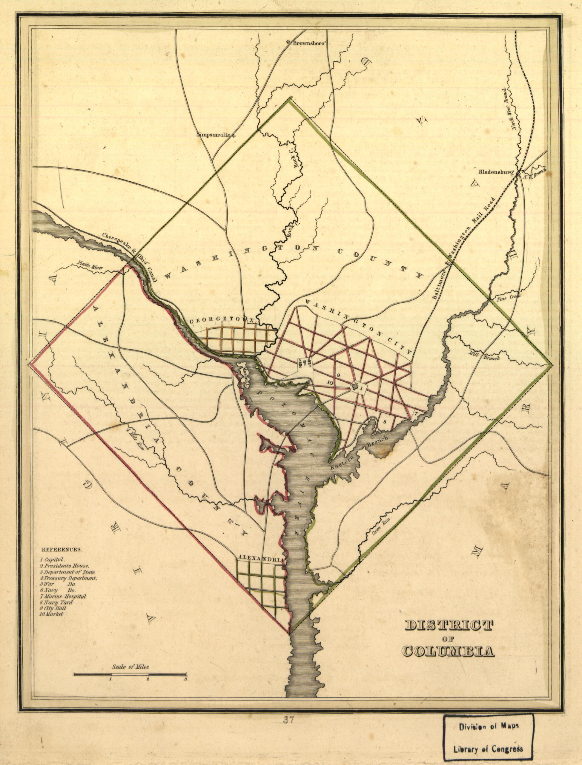 District of Columbia 1835 by Relic Map Company