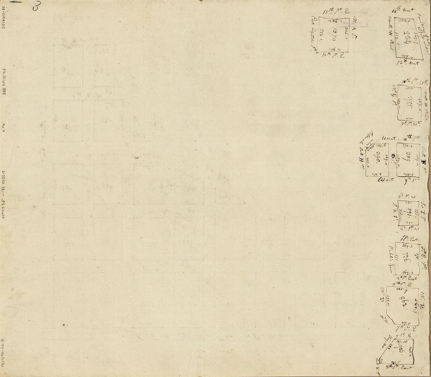 This old map of Plan of the Squares of the Eastern Extreme of the City of W. : Washington D.C. from 1800 was created by  in 1800