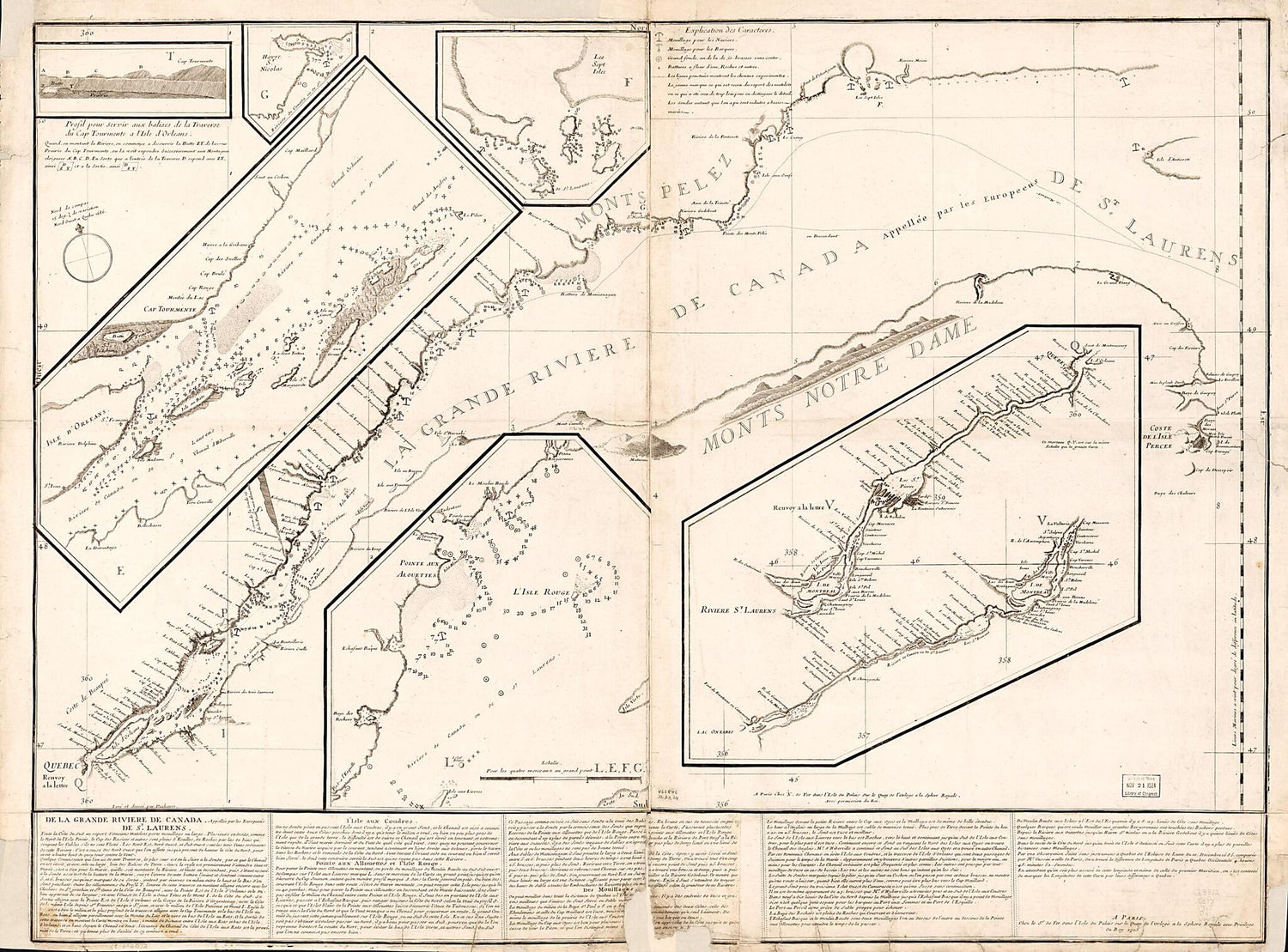 This old map of De La Grande Rivière De Canada : Appellée Par Les Europeens De St. Laurens from 1715 was created by  Deshayes, Nicolas De Fer in 1715