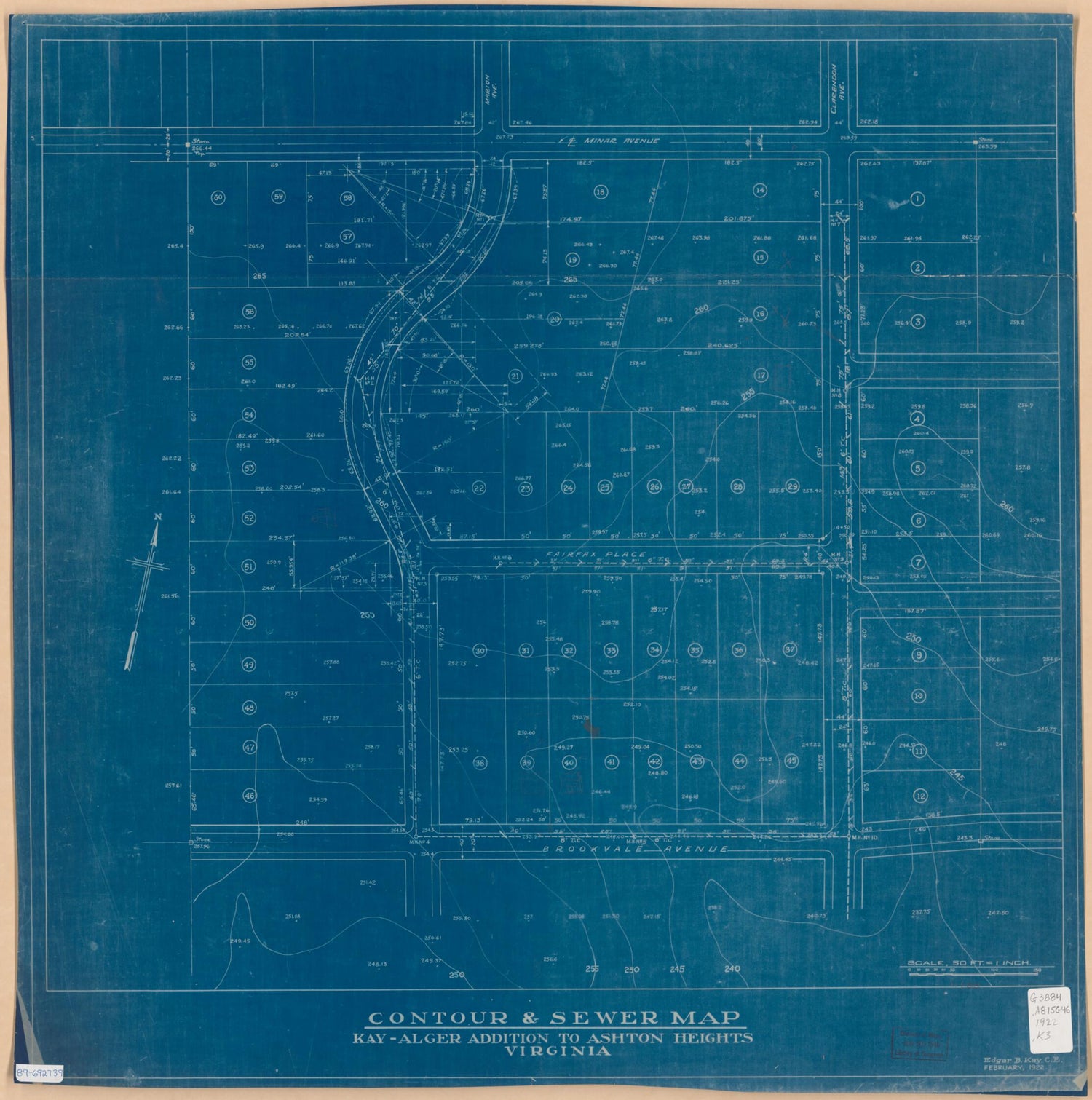 This old map of Alger Addition to Ashton Heights, Virginia from 1922 was created by Edgar B. Kay in 1922