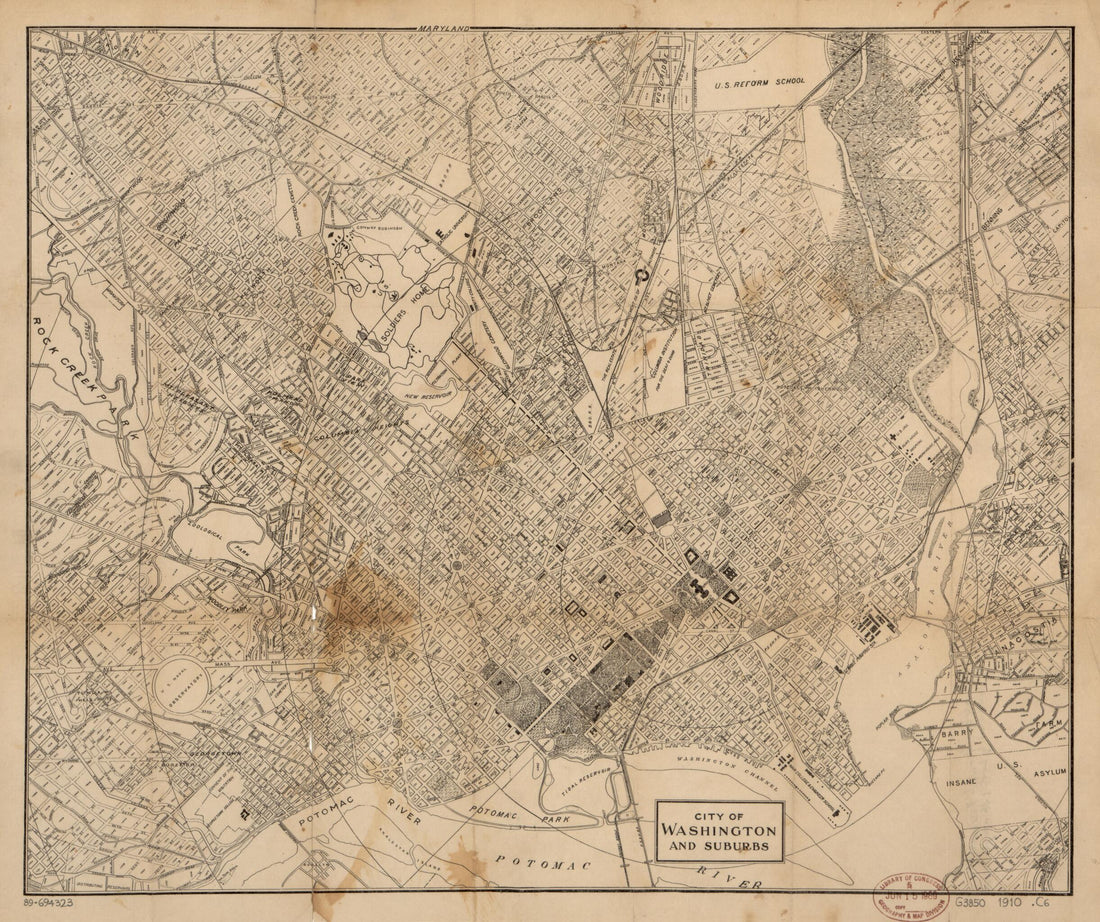 This old map of City of Washington and Suburbs from 1910 was created by  in 1910