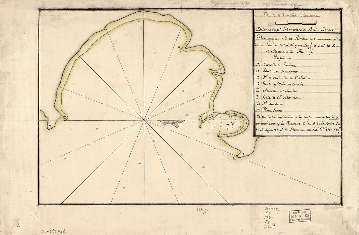 Descripción De La Bahía De Camarones Situada En Lattd. S. De 44⁰ 50ʹ Y En Longd. De 310⁰ 50ʹ Según El Meridiano De Thenerife 1760 by Relic Map Company