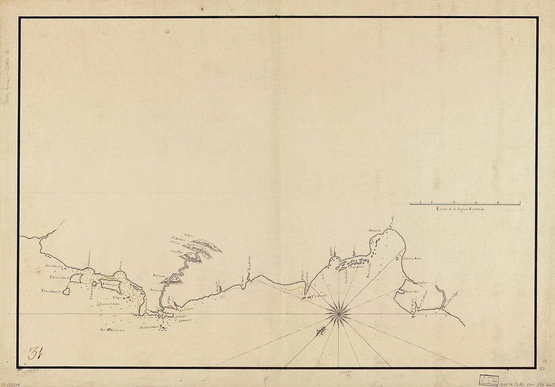This old map of Map Showing Coast of Portobelo Region from 1700 was created by  in 1700