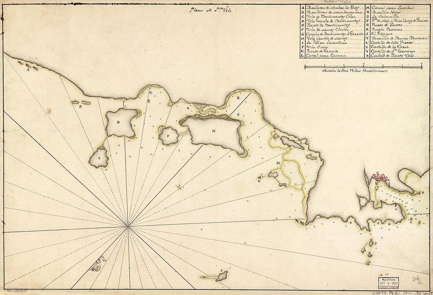 This old map of Plano De Pto. Velo from 1700 was created by  in 1700