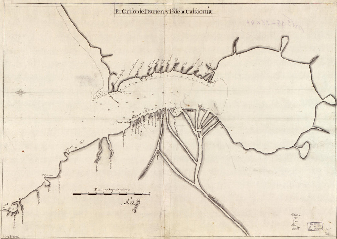 This old map of El Golfo De Darien Y Pto. De La Calidonia from 1700 was created by  in 1700
