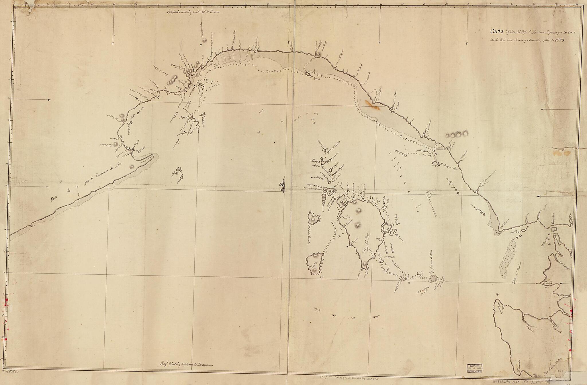 This old map of Carta Esférica Del Golfo De Panama from 1793 was created by  in 1793