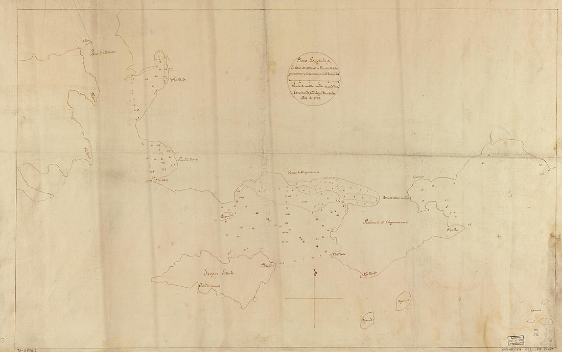 This old map of Plano Geométrico De La Boca De Monos Y Puertos De Charguaramas Y Carenero En La Ya. De Trinidad from 1792 was created by  in 1792