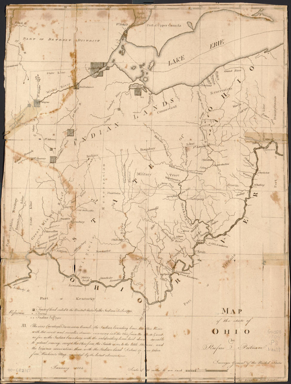 Map of the State of Ohio 1804 by Relic Map Company