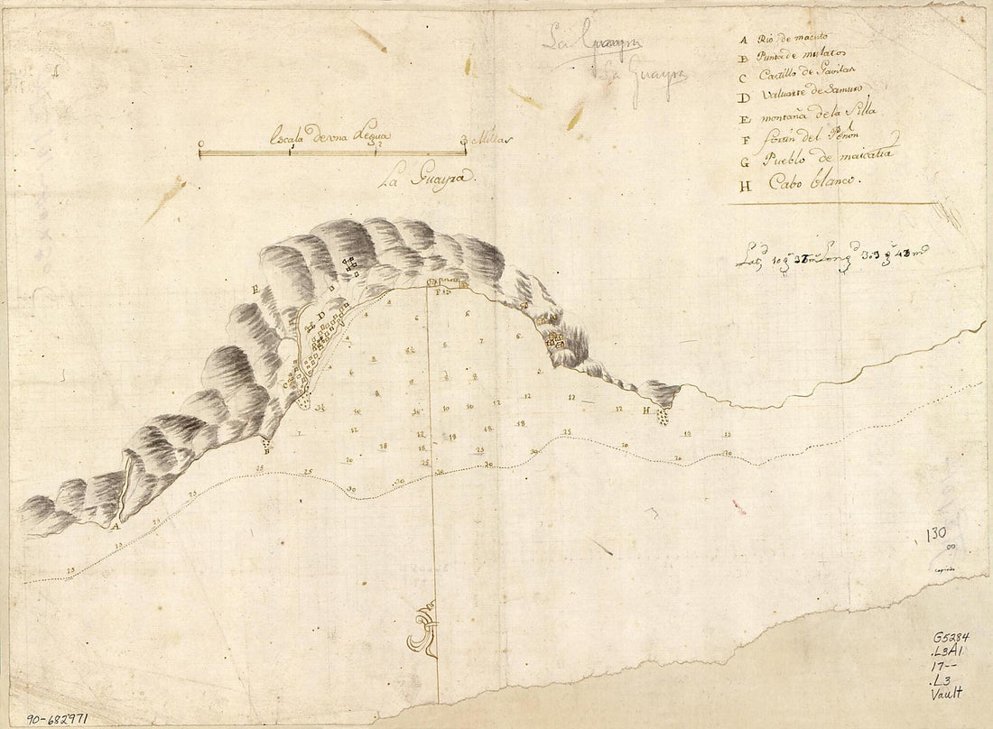 This old map of La Guayra from 1700 was created by  in 1700