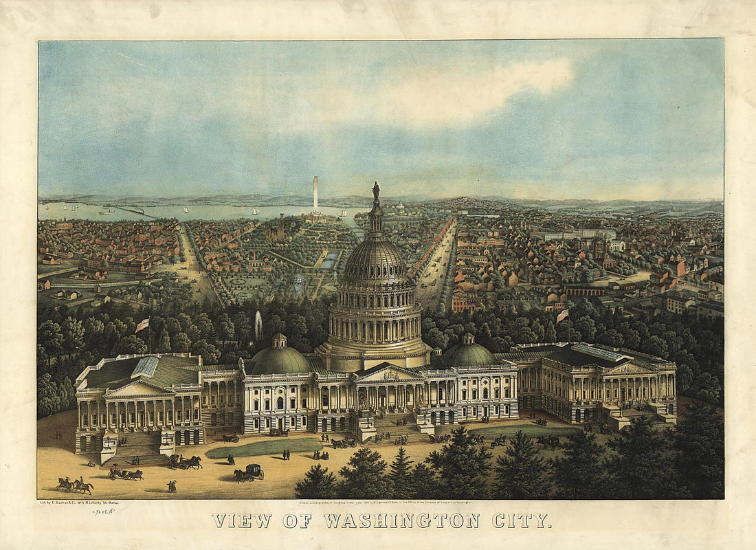 This old map of View of Washington City from 1871 was created by  E. Sachse &amp; Co in 1871
