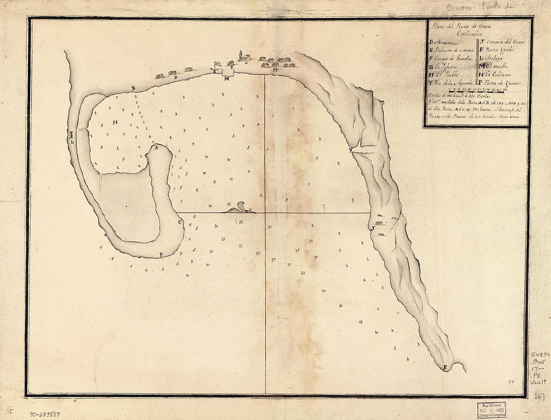 This old map of Plano Del Puerto De Omoa from 1700 was created by  in 1700