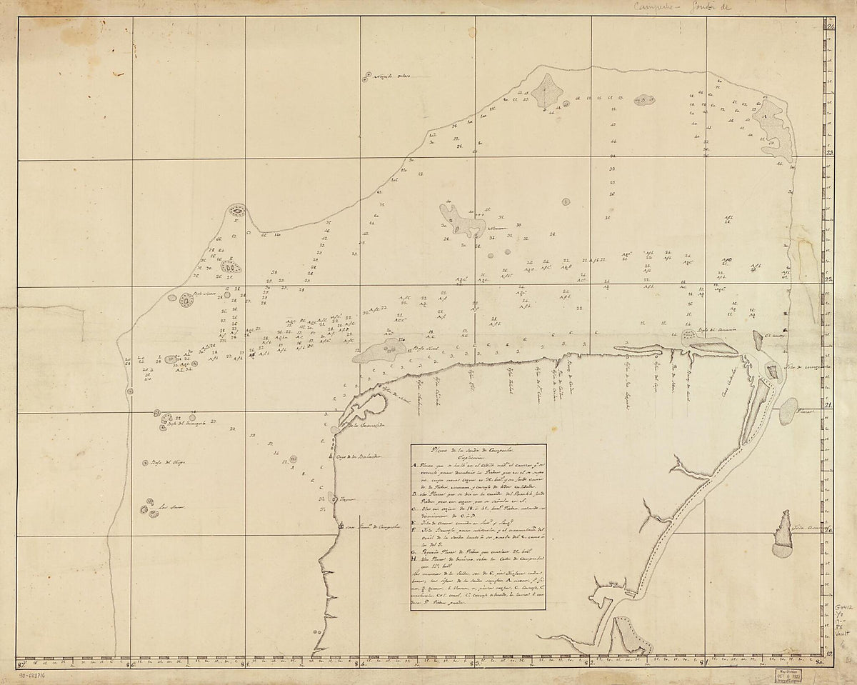 Plano De La Sonda De Campeche 1700 by Relic Map Company
