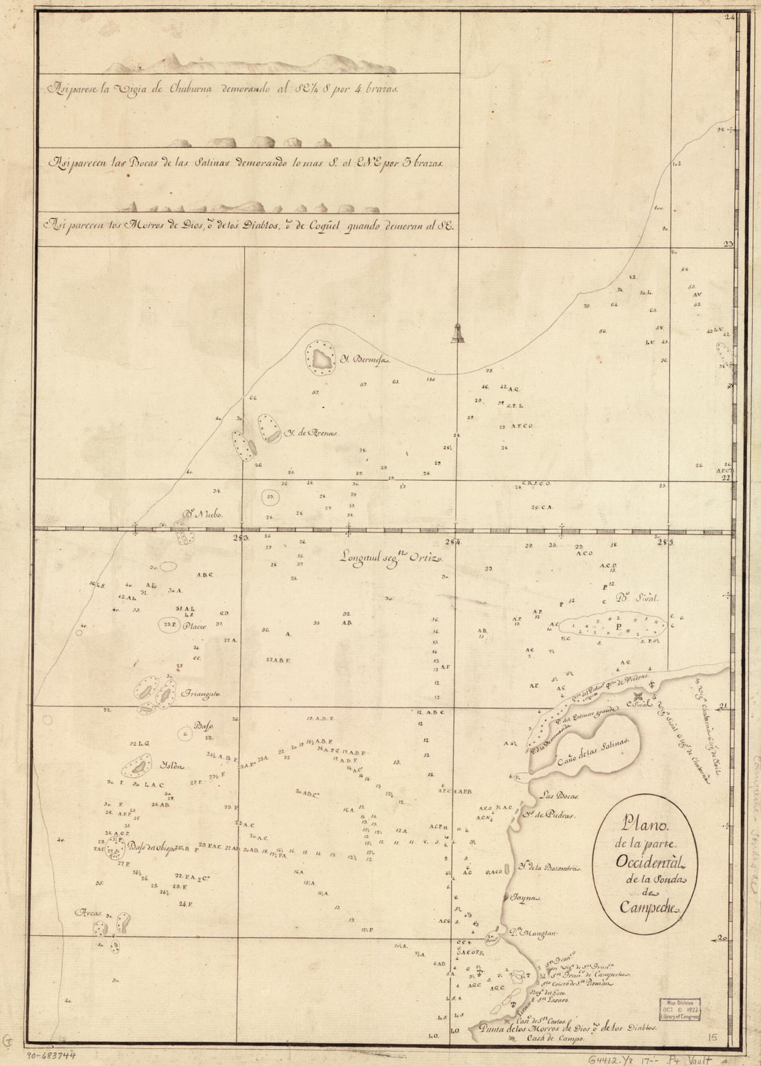 This old map of Plano De La Parte Occidental De La Sonda De Campeche from 1700 was created by  in 1700