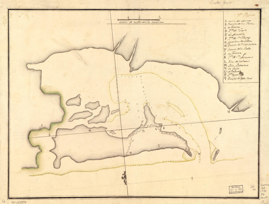 This old map of Pto. Rico from 1780 was created by  in 1780