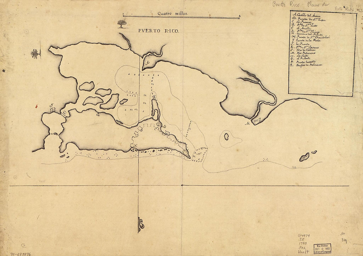 This old map of Puerto Rico from 1780 was created by  in 1780