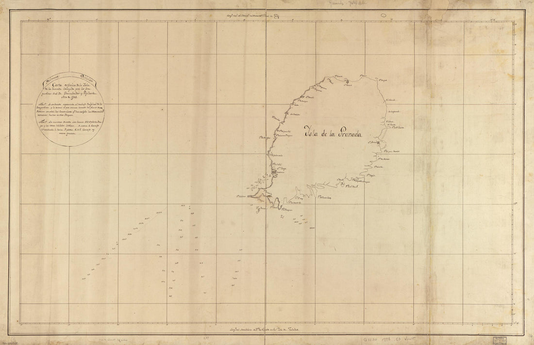 This old map of Carta Esférica De La Ysla De La Granada from 1793 was created by  in 1793
