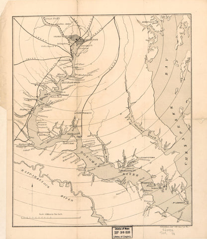 The Potomac River from Great Falls to Point Lookout 1878 by Relic Map Company