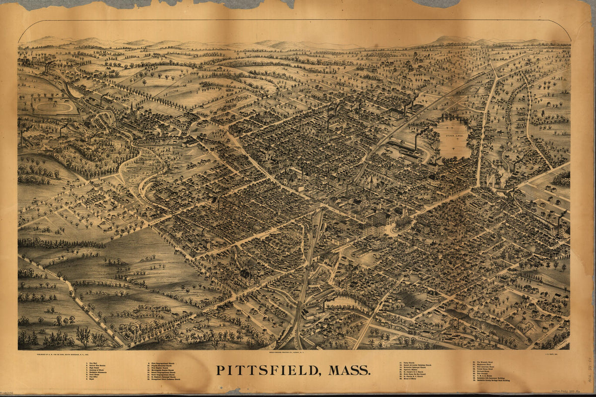 Pittsfield, Massachusetts 1899 by Relic Map Company
