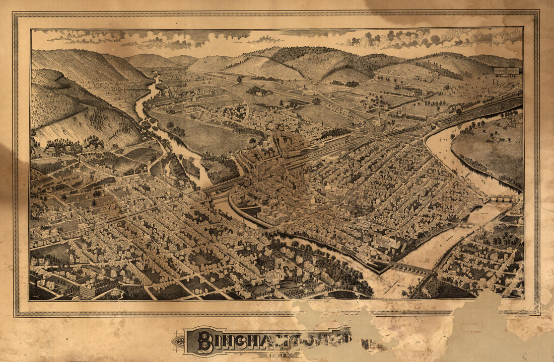 This old map of Binghamton, NY from 1882 was created by L. R. (Lucien R.) Burleigh, J. Lyth in 1882