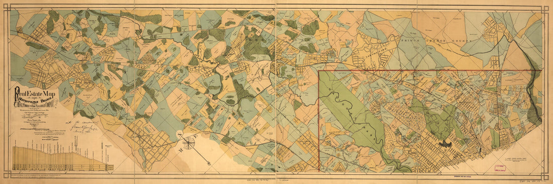 This old map of Real Estate Map of the Metropolitan Branch of the Baltimore and Ohio Railroad Company Between Washington, D.C., and Rockville, Md., and Adjacent Land Holdings : from Latest Official Authorities &amp; Actual Surveys from 1890 was created by  B