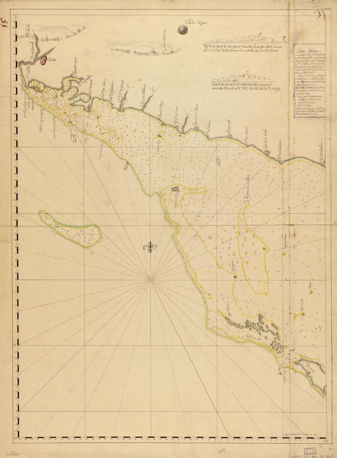 This old map of Carta Esférica Que Comprende Desde El Río Del Guanabo Hasta Boca Grande En La Parte Meridional De La Ysla De Cuba from 1806 was created by José Del Rio in 1806