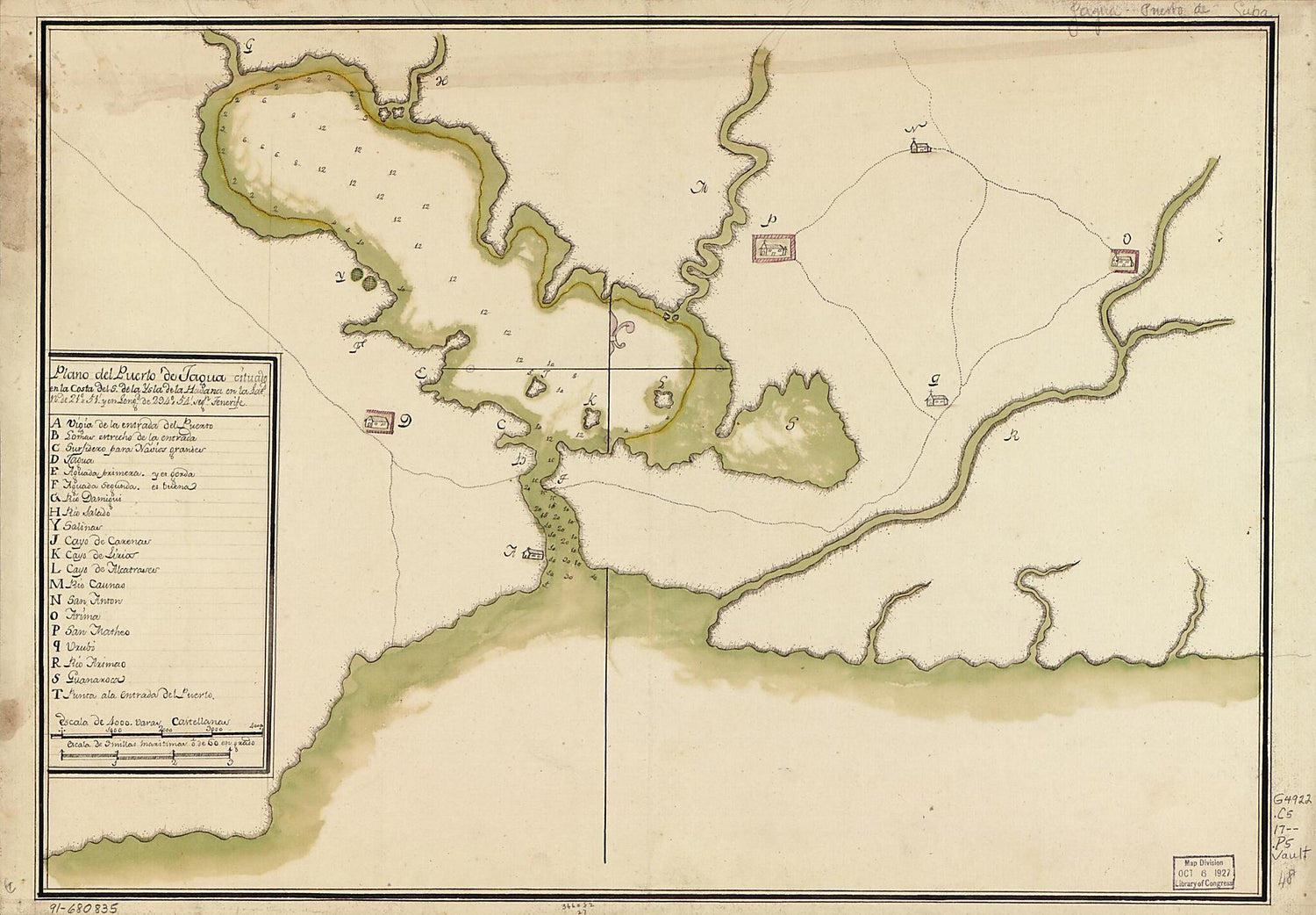This old map of Plano Del Puerto De Jagua Cituado En La Costa Del S. De La Ysla De La Havana En La Latd. N. De 21⁰51ʹ Y En Longd. De 294⁰54ʹ Segn. Tenerife from 1700 was created by  in 1700