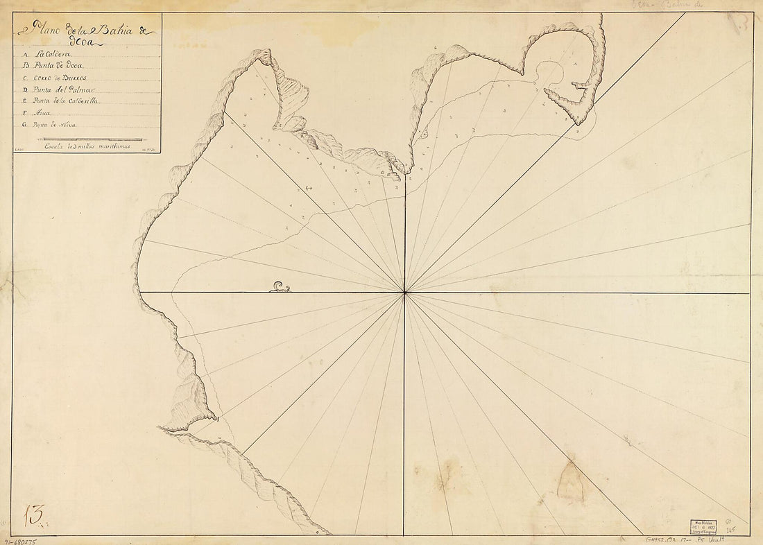 This old map of Plano De La Bahía De Ocoa from 1700 was created by  in 1700