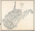 Map of West Virginia Showing Projected Main County Roads 1919 by Relic Map Company