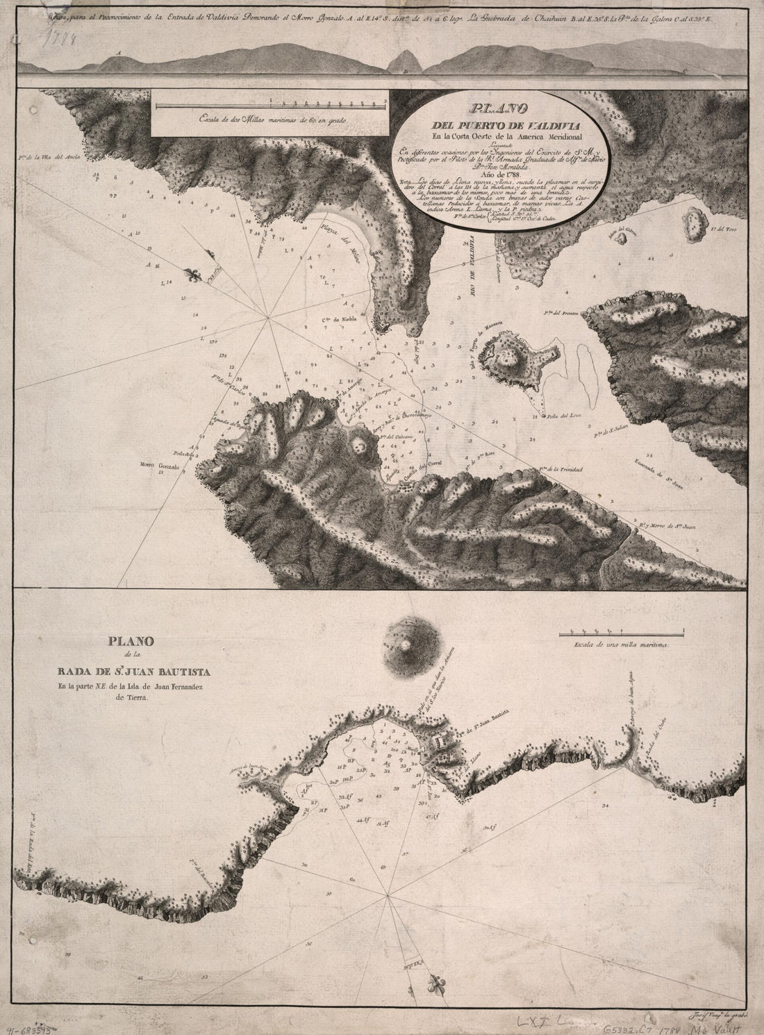 This old map of Plano Del Puerto De Valdivia En La Costa Oeste De La América Meridional from 1788 was created by José Manuel De Moraleda in 1788