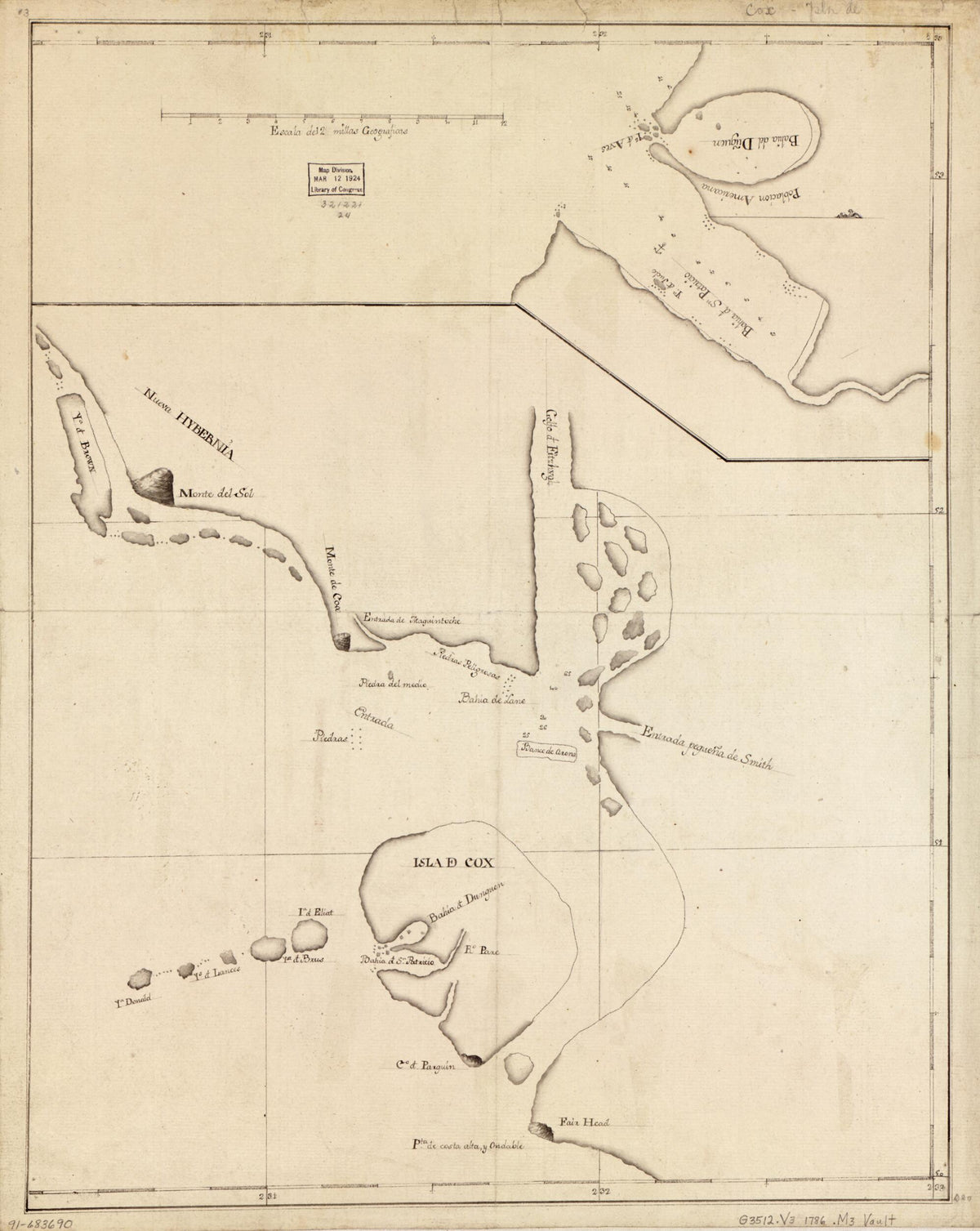 Map Showing Coast of Northwestern Portion of Vancouver Island in 1786 by Relic Map Company