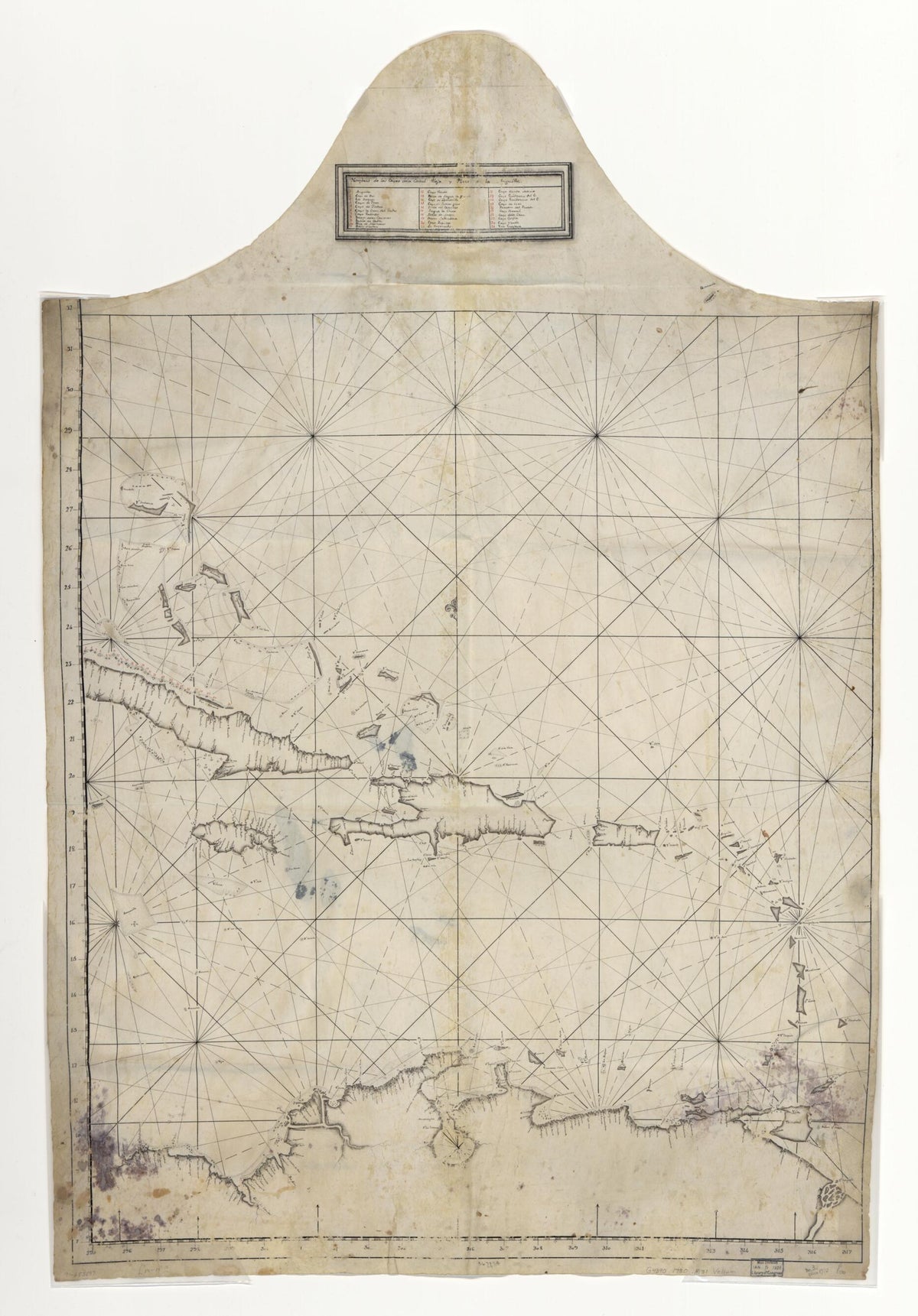 Map Showing Caribbean Area Including West Indies and Gulf of Mexico 1730 by Relic Map Company