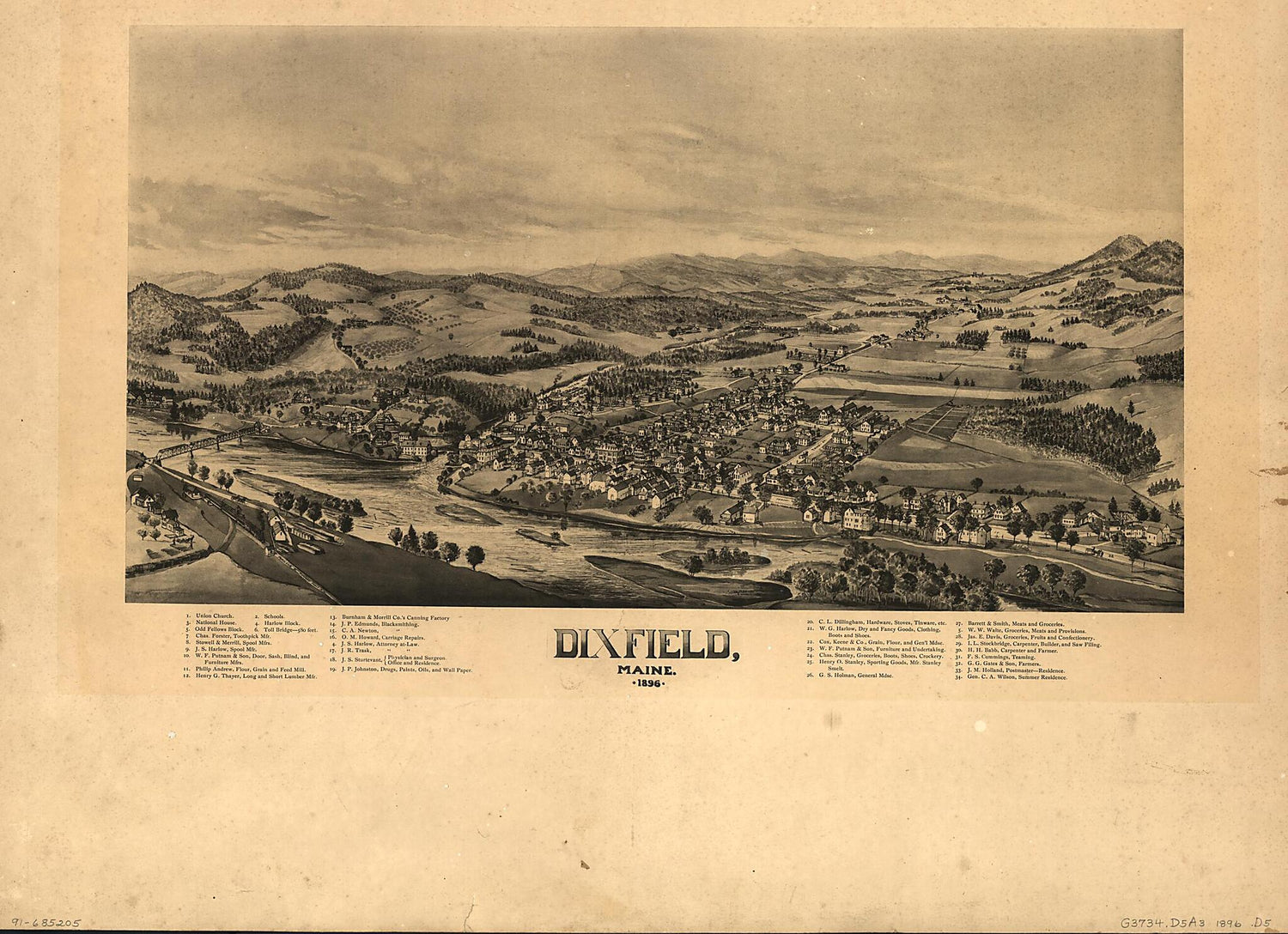 This old map of Dixfield, Maine, from 1896 was created by  in 1896