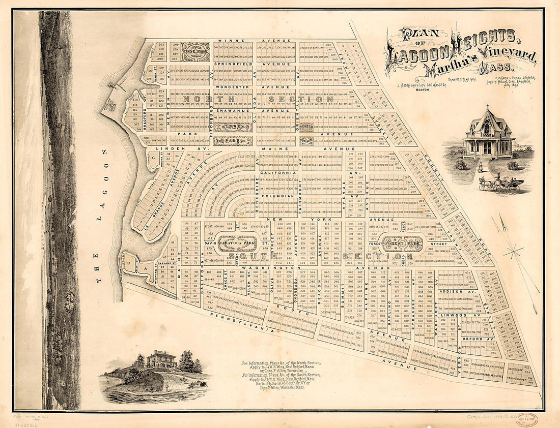 This old map of Plan of Lagoon Heights, Martha&