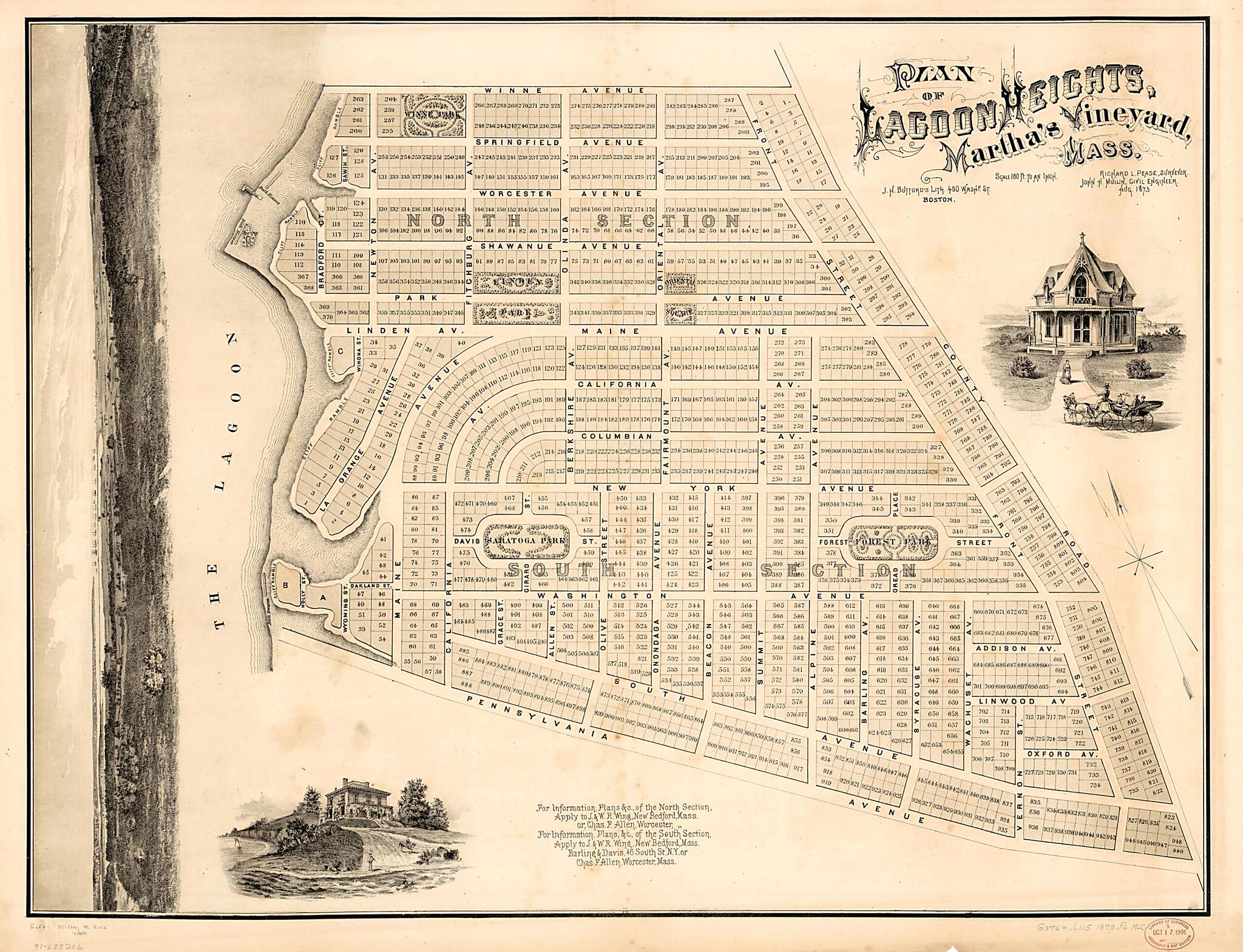 This old map of Plan of Lagoon Heights, Martha&