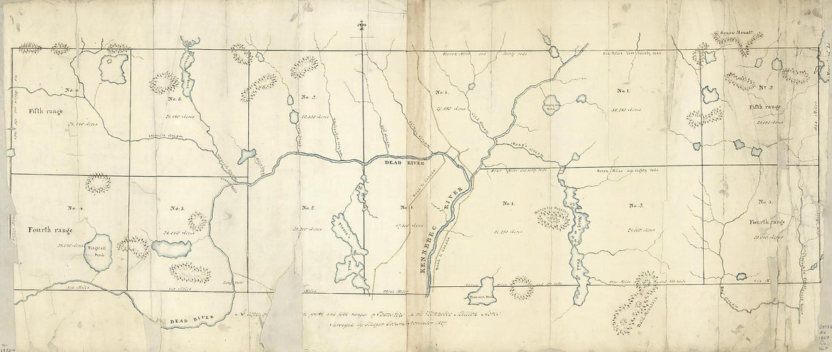 A Copy of ... the Fourth and Fifth Ranges of Townships In the Kennebec Million Acres 1827 by Relic Map Company