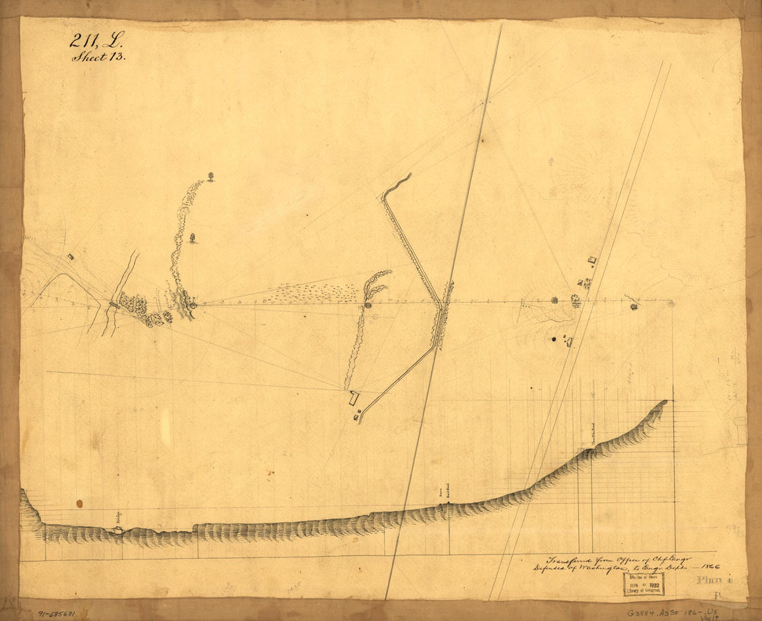 This old map of Plan E : map Showing Two Blockhouses Between Turn Pike Road and bridge, Alexandria, Virginia from 1861 was created by  United States. Army. Corps of Engineers in 1861