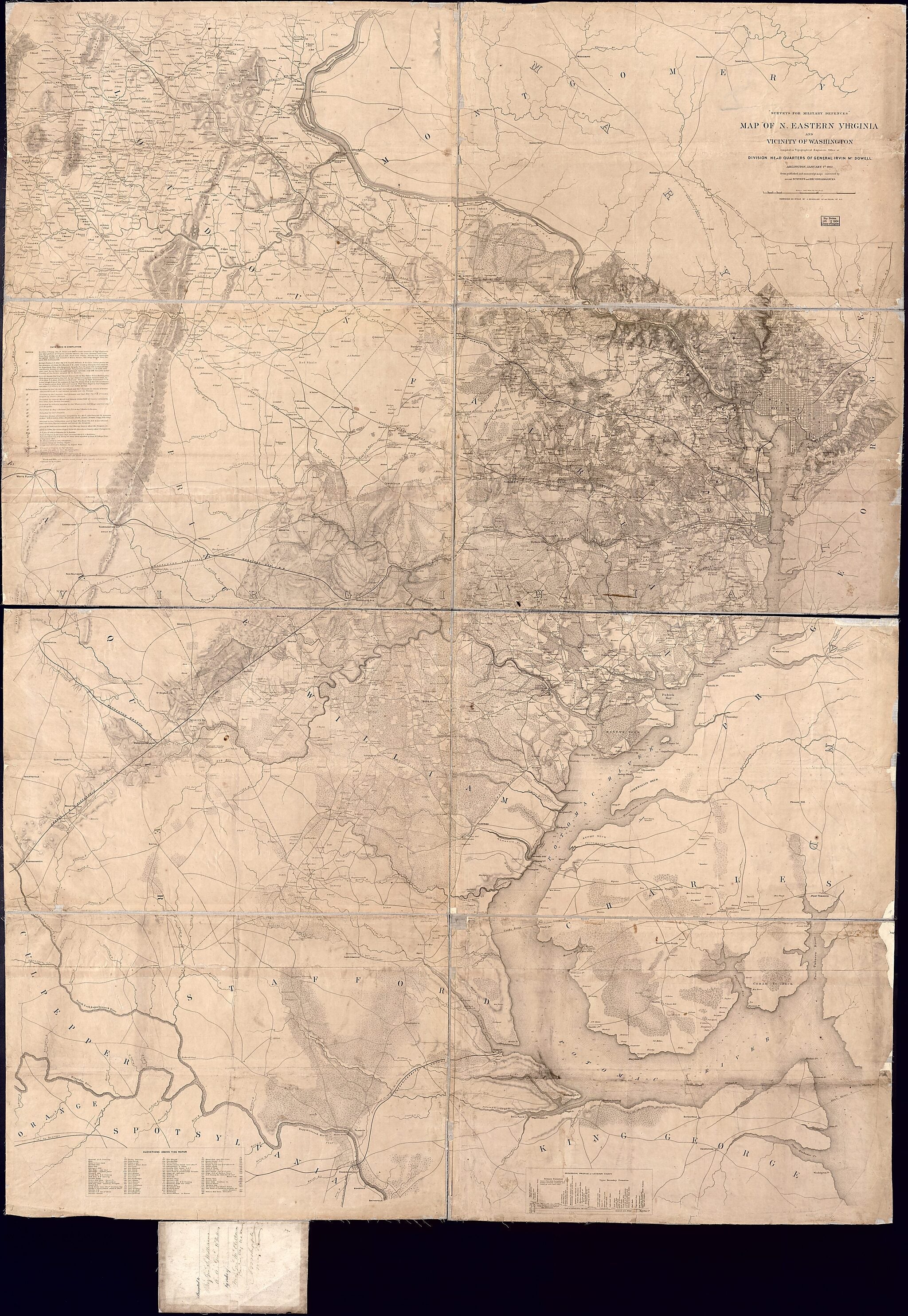 This old map of Map of N. Eastern Virginia and Vicinity of Washington from 1862 was created by Irvin McDowell, J. (Joseph) Schedler,  United States. Corps of Topographical Engineers in 1862