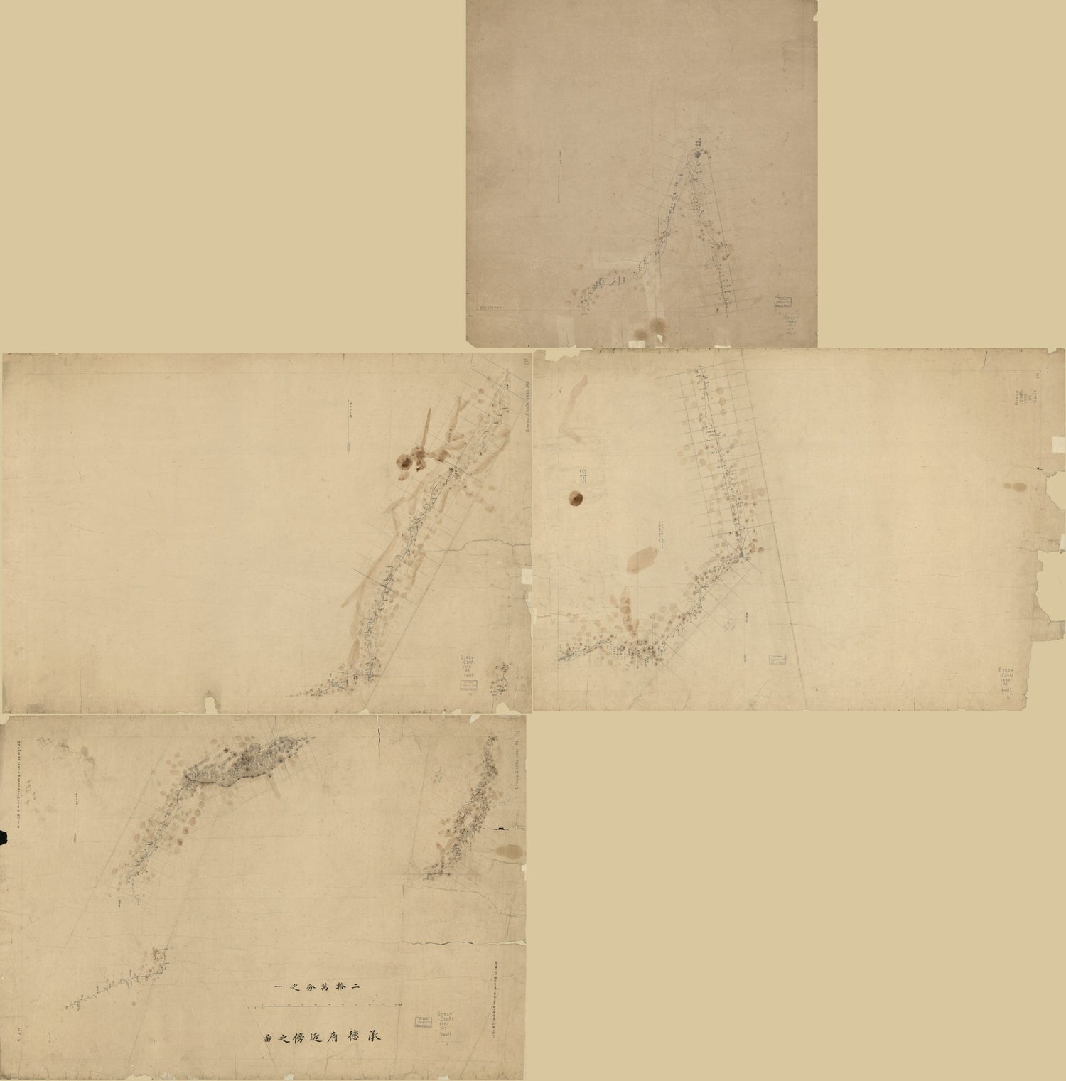 This old map of Fu Kinpō No Zu (Chengde Fu Jin Pang Zhi Tu, Zhi Li Chengde Fu Dao Pang Tu) from 1880 was created by En Hanasaka in 1880