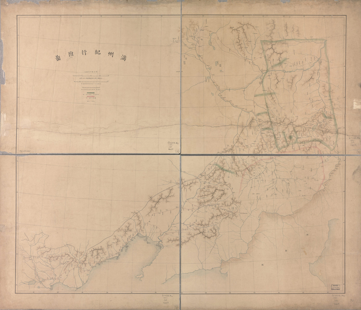 This old map of Manshū Kikō Fuzu (Manzhou Ji Xing Fu Tu) from 1880 was created by  Shima in 1880