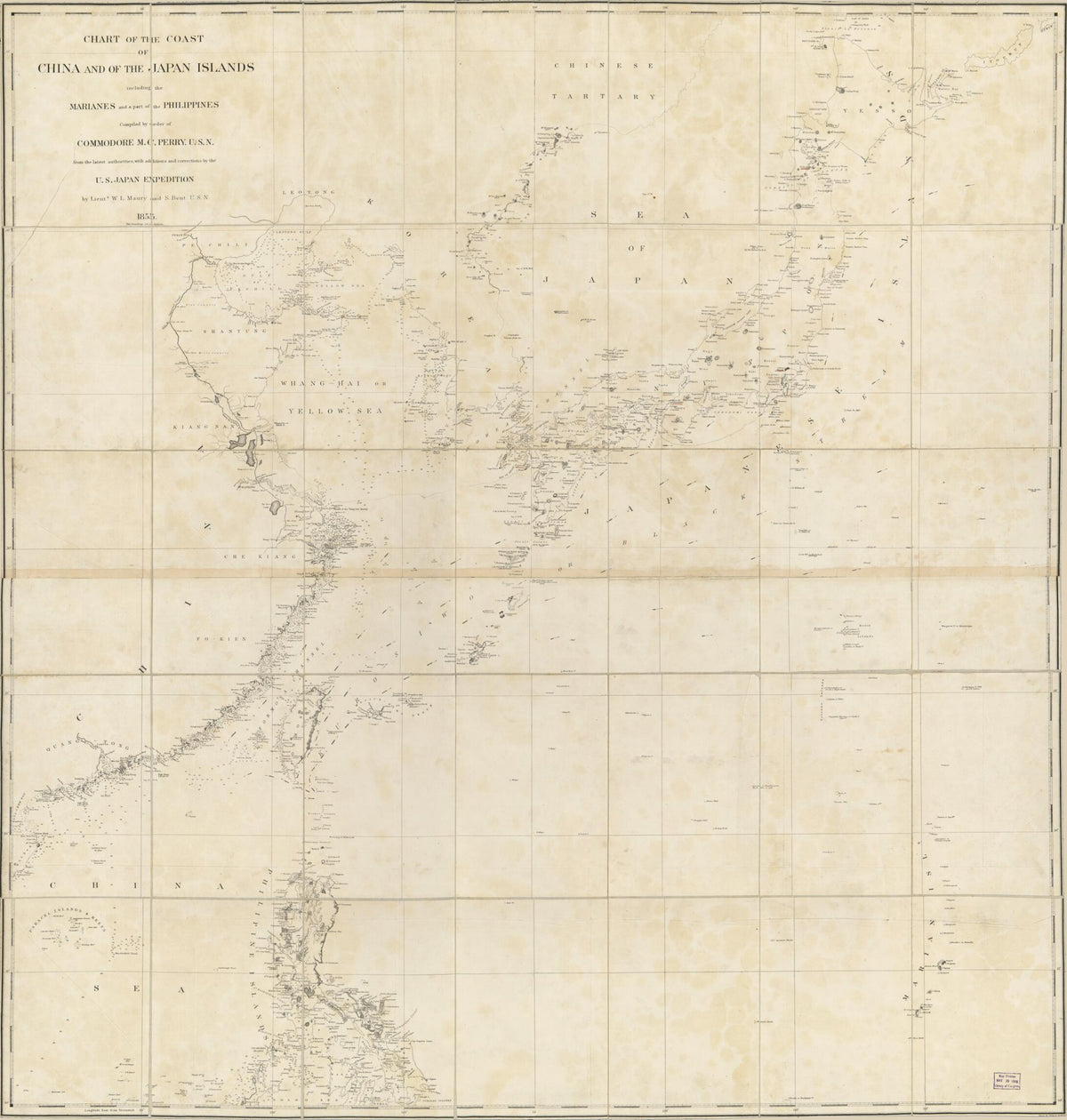 Chart of the Coast of China and of the Japan Islands : Including the Marianes and Part of the Philippines 1855 by Relic Map Company