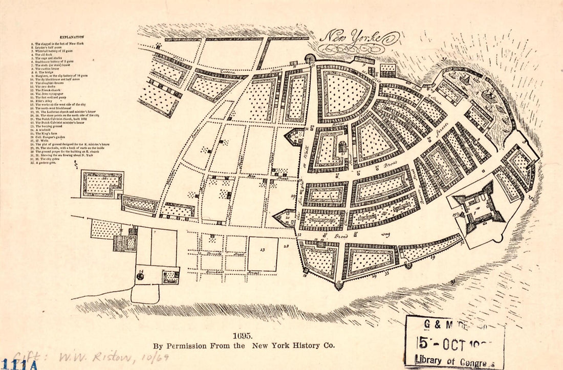 This old map of New Yorke : from 1695 was created by John Miller in 1695