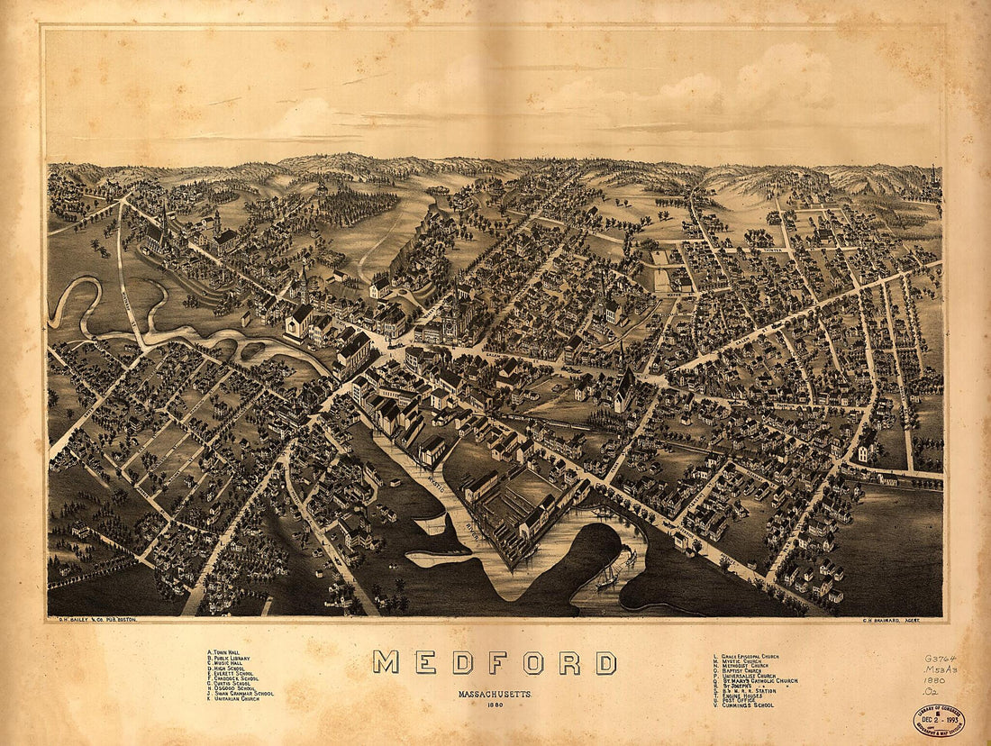 This old map of Medford, Massachusetts : from 1880 was created by Charles H. (Charles Henry) Brainard,  O.H. Bailey &amp; Co in 1880