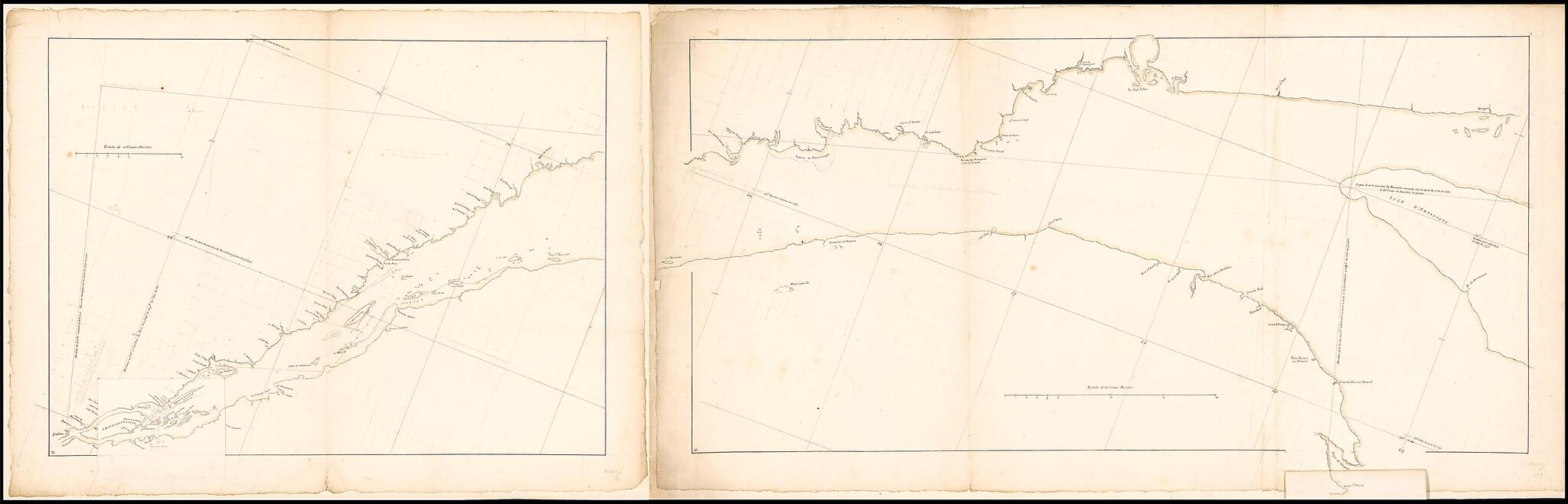 This old map of Carte De La Rivière Du Canada Ou De St. Laurent from 1735 was created by Philippe Buache in 1735