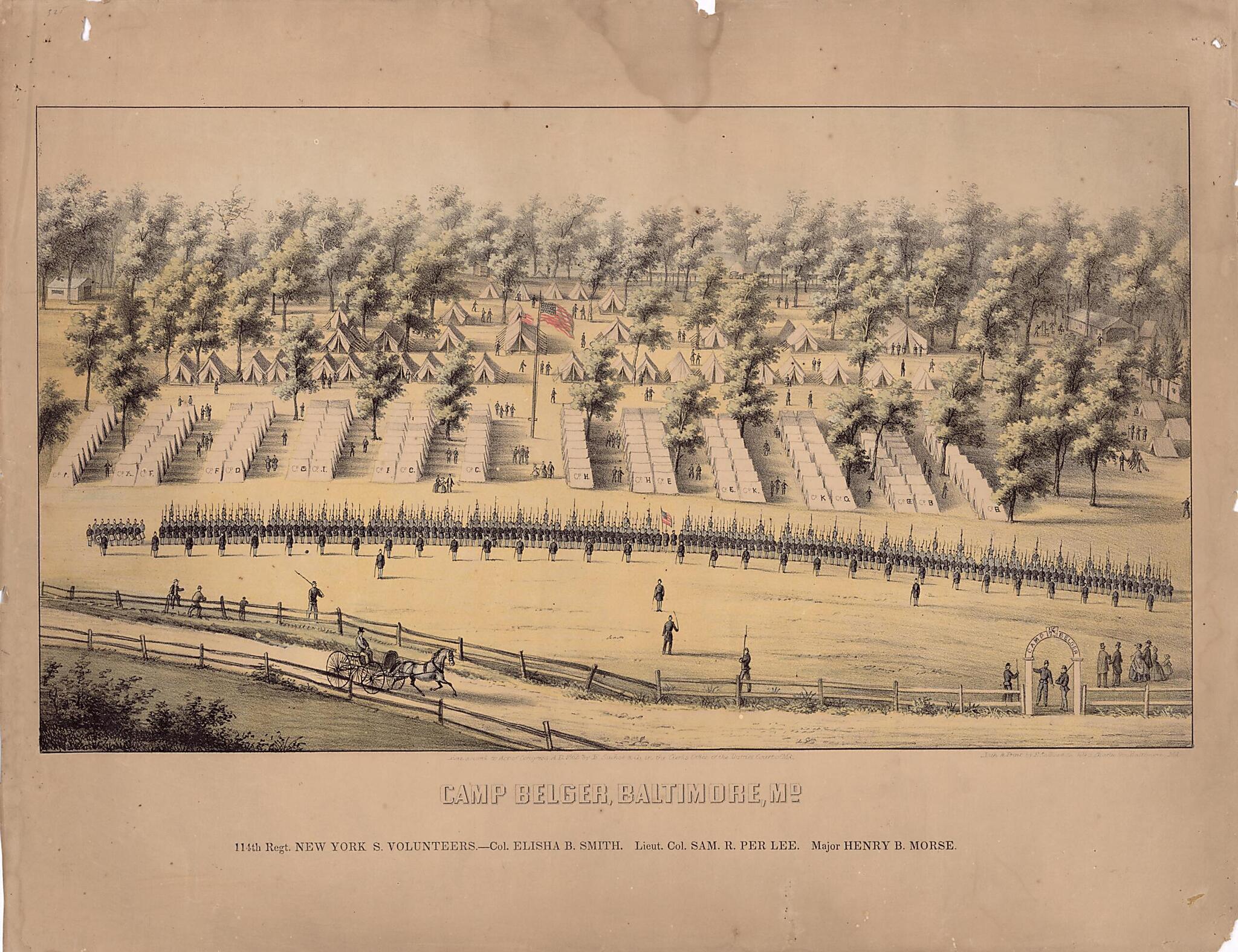 This old map of -Col. Elisha B. Smith, Lieut. Col. Sam. R. Per Lee, Major Henry B. Morse from 1862 was created by  E. Sachse &amp; Co in 1862