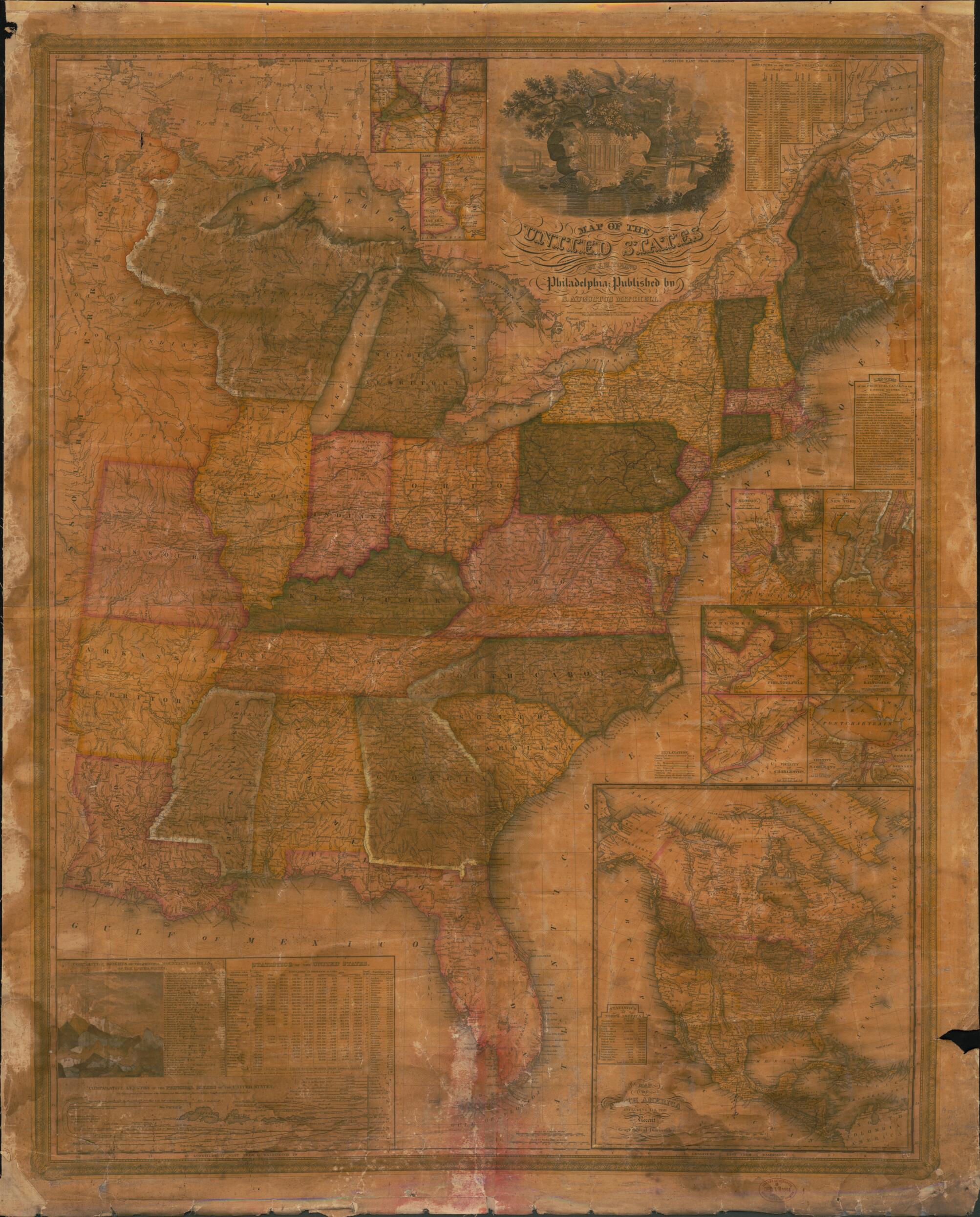 This old map of Map of the United States from 1833 was created by Frederick Dankworth, D. Haines, S. Augustus (Samuel Augustus) Mitchell, J. H. (James Hamilton) Young in 1833