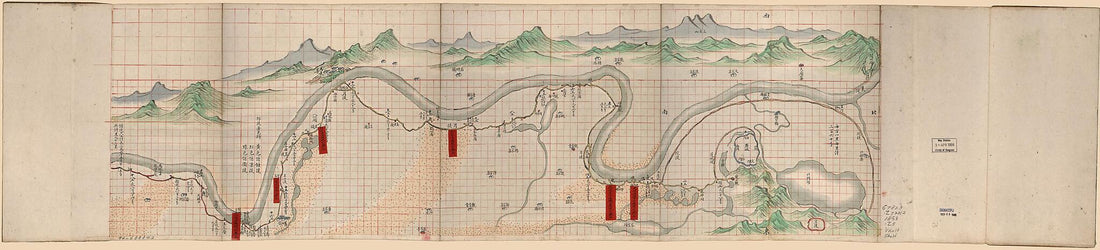 This old map of Zhongxiang Xian Bu Di Shi Ba Gong Quan Tu. (鐘祥縣部堤十八工全圖, Complete Map of the Embankment Repairs In Zhongxiang County) from 1859 was created by  in 1859