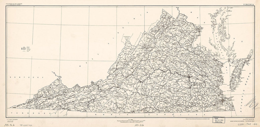 This old map of Virginia from 1925 was created by  Geological Survey (U.S.) in 1925