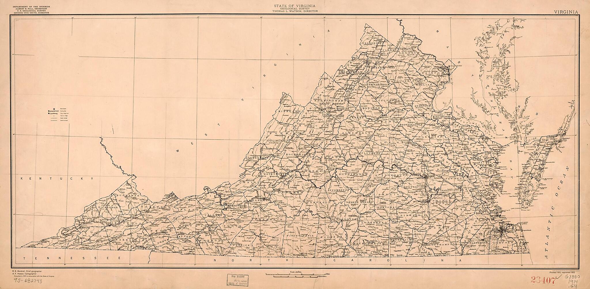 This old map of Virginia from 1914 was created by  Geological Survey (U.S.) in 1914