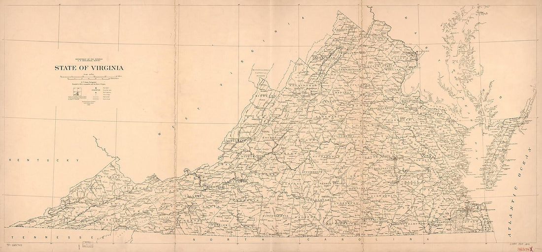 This old map of State of Virginia from 1914 was created by  Geological Survey (U.S.) in 1914